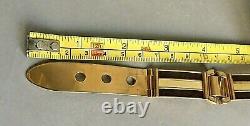 Vintage 1970s Gucci Belt Metal Gold Plated Enamel Brown/Cream Italy