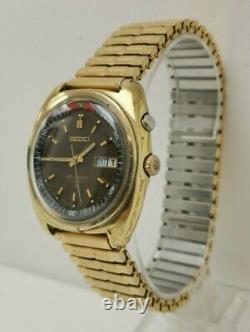 Vintage 1971 Seiko Bellmatic 4006 6031 Alarm Gold Plate Brown Face Gents Watch