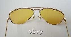 Vintage 1974 Ray-Ban Bausch & Lomb Gold Plated Ambermatic Aviator 58mm