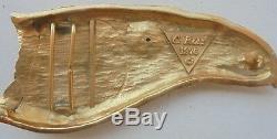 Vintage 1976 Christopher Ross Gold Plated Eagle Head Belt Buckle Belt