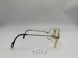 Vintage 1980s Cartier Santos Gold Plated Aviator Glasses Sunglasses 62 140