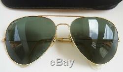 Vintage 1982 Ray-Ban Bausch & Lomb Gold Plated Aviator EXTRA LARGE 64mm! U. S. A
