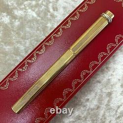 Vintage Authentic Cartier Ballpoint Pen Vendome Trinity 18K Gold Plated with Case
