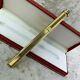 Vintage Authentic Cartier Ballpoint Pen Vendome Trinity 18k Gold Plated With Case2
