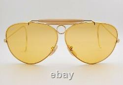 Vintage B&L Ray Ban Bausch & Lomb 62mm Shooter Ambermatic Aviator withCase