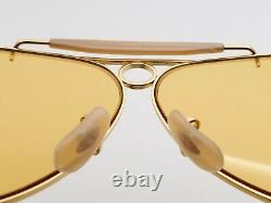 Vintage B&L Ray Ban Bausch & Lomb 62mm Shooter Ambermatic Aviator withCase