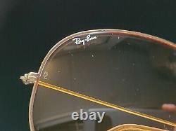 Vintage B&L Ray Ban Bausch & Lomb Ambermatic 62mm Gold Aviator withCase