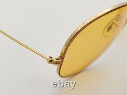 Vintage B&L Ray Ban Bausch & Lomb Ambermatic 62mm Large Metal II Aviators withCase