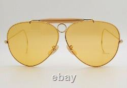 Vintage B&L Ray Ban Bausch & Lomb Ambermatic Shooter 62mm Aviator withCase