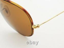 Vintage B&L Ray Ban Bausch & Lomb B15 Brown Tortuga 58mm Aviators withCase