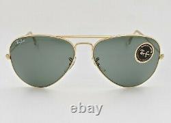 Vintage B&L Ray Ban Bausch & Lomb Gold Aviator G15 Gray 58mm L0205 withCase
