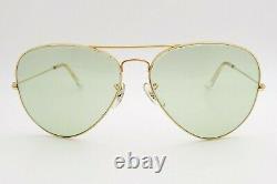 Vintage B&L Ray Ban Bausch & Lomb Green Changeable 62mm Gold Aviator withCase
