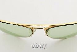 Vintage B&L Ray Ban Bausch & Lomb Green Changeable 62mm Gold Aviator withCase