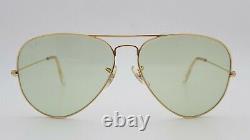 Vintage B&L Ray Ban Bausch & Lomb Green Changeables 62mm Gold Aviator withCase