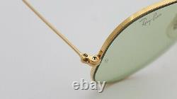 Vintage B&L Ray Ban Bausch & Lomb Green Changeables 62mm Gold Aviator withCase