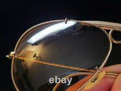 Vintage B&L Ray Ban Bausch & Lomb Mirror Ambermatic Shooter 62mm Aviator withCase