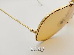 Vintage B&L Ray Ban Bausch & Lomb Mirror Ambermatic Shooter 62mm Aviator withCase