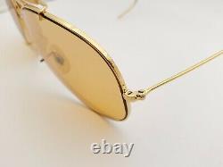 Vintage B&L Ray Ban Bausch & Lomb Mirror Ambermatic Shooter 62mm Aviator withCase