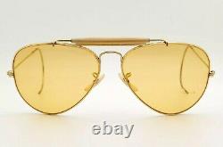 Vintage B&L Ray Ban Bausch & Lomb Outdoorsman Ambermatic 58mm Aviator withCase