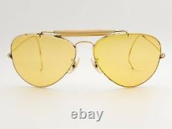 Vintage B&L Ray Ban Bausch & Lomb Outdoorsman Ambermatic 58mm Aviator withCase