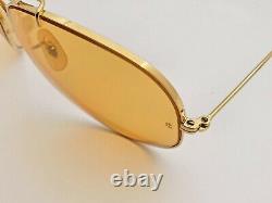 Vintage B&L Ray Ban Bausch & Lomb Outdoorsman Aviator Ambermatic 62mm withCase