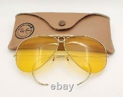 Vintage B&L Ray Ban Bausch & Lomb Shooters Ambermatic 62mm Sunglasses withCase