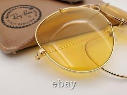 Vintage B&L Ray Ban Bausch & Lomb Shooters Ambermatic 62mm Sunglasses withCase