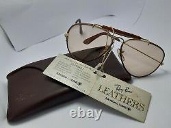 Vintage B&l Ray Ban Leathers Changeable U. S. A Sunglasses Gold Plated Aviator