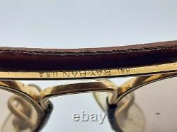 Vintage B&l Ray Ban Leathers Changeable U. S. A Sunglasses Gold Plated Aviator