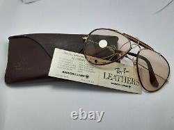 Vintage B&l Ray Ban Leathers Changeable U. S. A Sunglasses Gold Plated Aviator