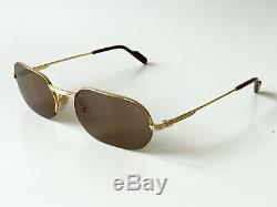 Vintage CARTIER ASCOT sunglasses half rim 22K gold plated MEDIUM 53/20 130 Must
