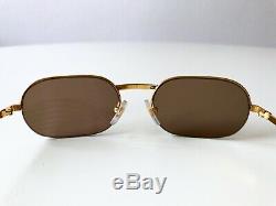 Vintage CARTIER ASCOT sunglasses half rim 22K gold plated MEDIUM 53/20 130 Must