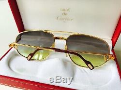 Vintage CARTIER ROMANCE SANTOS rare sunglasses 22K gold plated 5818 MEDIUM
