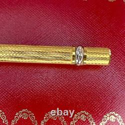 Vintage Cartier Ballpoint Pen Trinity 18k Gold Plated Rare Bordeaux Clip with Box