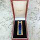 Vintage Cartier Gas Lighter Lapis Lazuli Oval 18k Gold Plated Finish With Case
