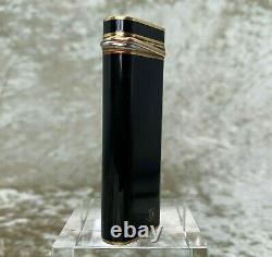 Vintage Cartier Lighter Black Lacquer Trinity 18K Gold Plated Accents with No Case