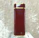 Vintage Cartier Lighter Bordeaux Lacquer Oval 18k Gold Plated Accents No Box