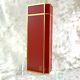 Vintage Cartier Lighter Red Lacquer Pentagon 18k Gold Plated Accents With No Case