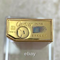 Vintage Cartier Lighter Red Lacquer Pentagon 18K Gold Plated Accents with No Case