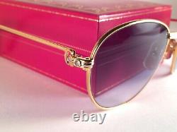 Vintage Cartier Louis 2x Diamonds 55mm Sunglasses 18k Heavy Gold Plated France