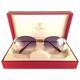 Vintage Cartier Louis 2x Sapphire 57mm Sunglasses 18k Heavy Gold Plated France