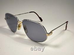 Vintage Cartier Panthere 56 Small Platine Heavy Plated Sunglasses France 18k