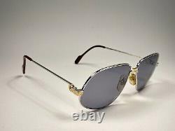Vintage Cartier Panthere 56 Small Platine Heavy Plated Sunglasses France 18k