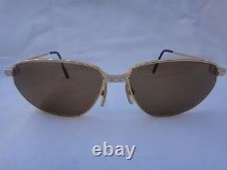 Vintage Cartier Panthere Windsor 55mm Cat Eye Sunglasses France 18k Heavy Plated