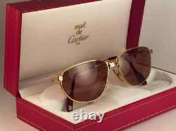 Vintage Cartier Panthere Windsor 59mm Cat Eye Sunglasses France 18k Heavy Plated