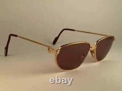 Vintage Cartier Panthere Windsor 59mm Cat Eye Sunglasses France 18k Heavy Plated