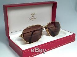 Vintage Cartier Romance Vendome Louis 56mm Sunglasses France Gold Heavy Plated