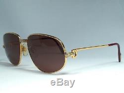 Vintage Cartier Romance Vendome Louis 56mm Sunglasses France Gold Heavy Plated