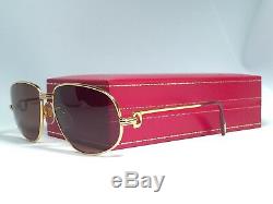 Vintage Cartier Romance Vendome Louis 58mm Sunglasses France Gold Heavy Plated