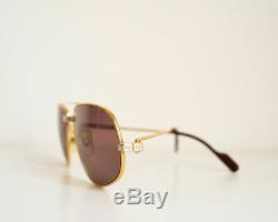 Vintage Cartier Romance Vendome Louis 58mm Sunglasses Gold Heavy Plated